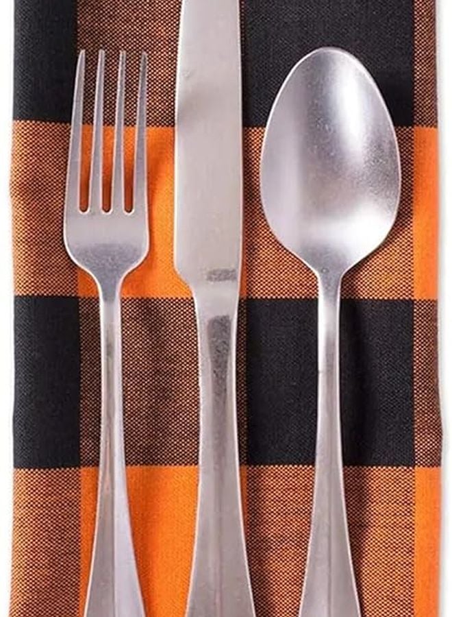 مناديل كتان بالطراز الاسكتلندي لهالوين 12 قطعة 40x40 سم ديكورات طاولة الطعام للمناسبات - Image 5